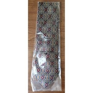 Alberto Piano Men's Geometric Design Necktie 100% Silk Made In Italy 4" Wide NWT